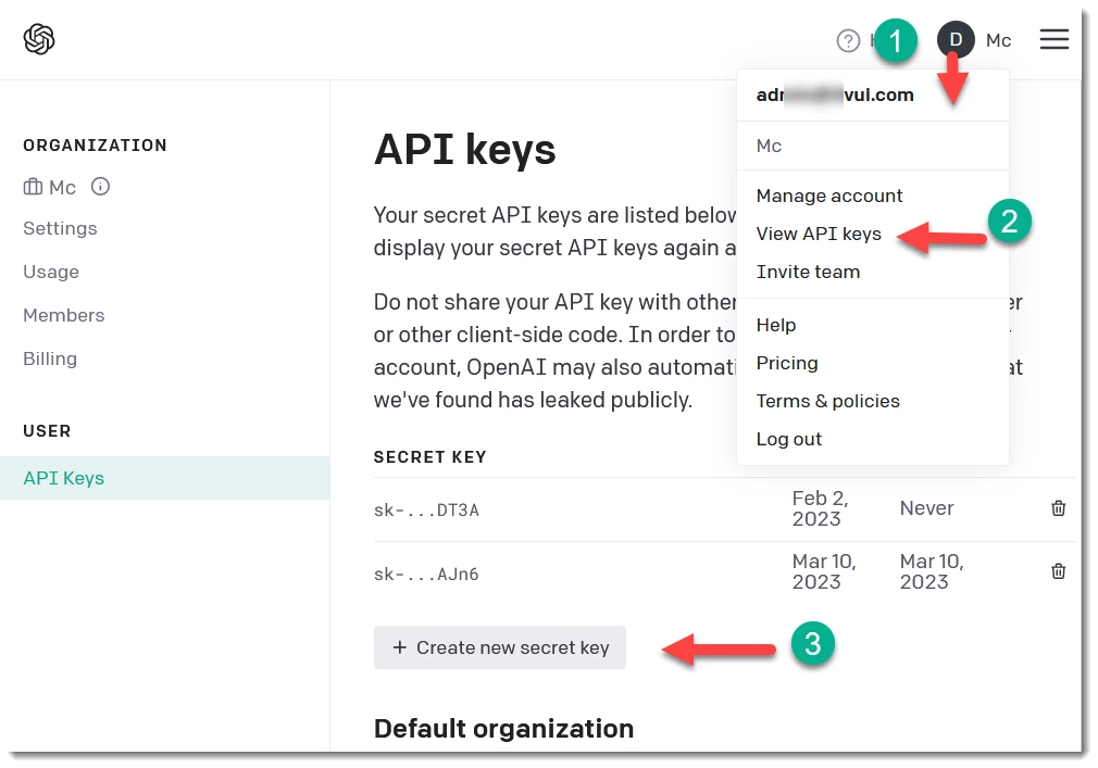 Cách lấy API Key OpenAI