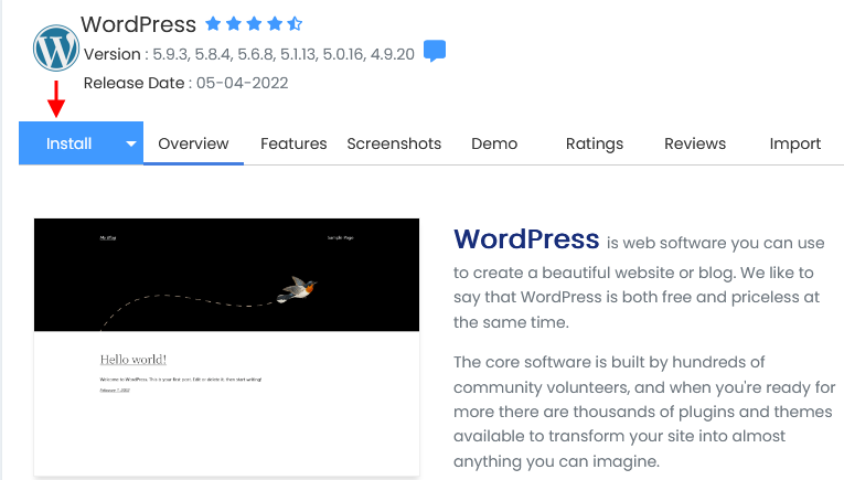 install wp Tạo Web WordPress trên Hosting