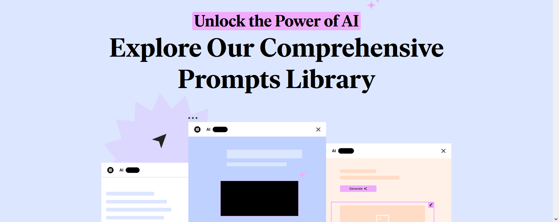Thư viện câu lệnh của Elementor AI
