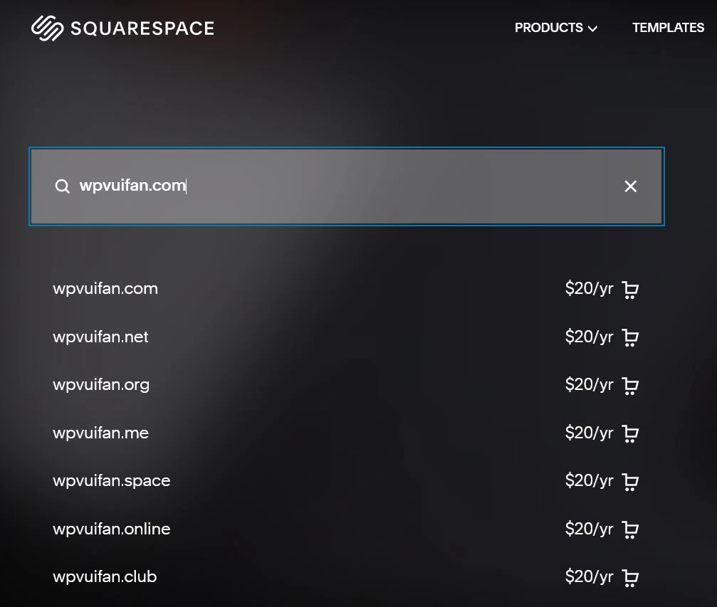 Tên miền Squarespace quá đắt